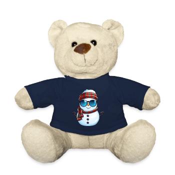 Cooler Schneemann mit Sonnenbrille Winter Design - Teddy - French Navy - Vorne