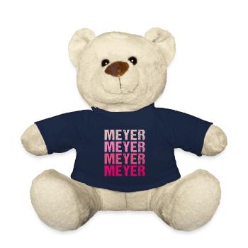 Meyer Familienname Team Retro Geschenkidee - Teddy - French Navy - Vorne