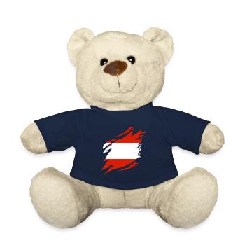 Austria Flag Austria Austrian Flag AT - Teddy Bear - french navy - Front
