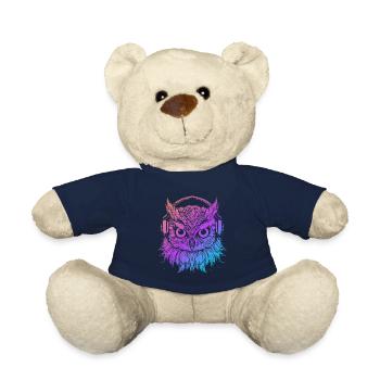 Eule Nachteule Techno Party Tier Kopfhörer DJ Rave - Teddy - French Navy - Vorne