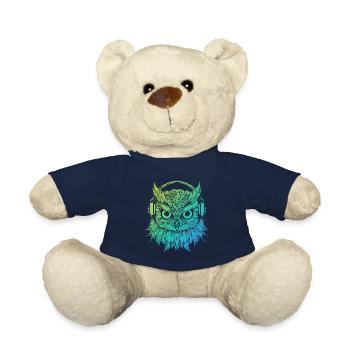 Eule Nachteule Techno Party Tier Kopfhörer DJ Rave - Teddy - French Navy - Vorne