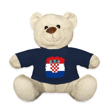 Kroatien Flagge Adria Zagreb Kroatische Fahne - Teddy - French Navy - Vorne