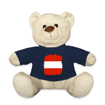 Austria Flag Austria Austrian Flag AT - Teddy Bear - french navy - Front