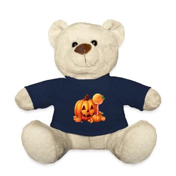 Cute Halloween pumpkin with candy - Teddy Bear - french navy - Front