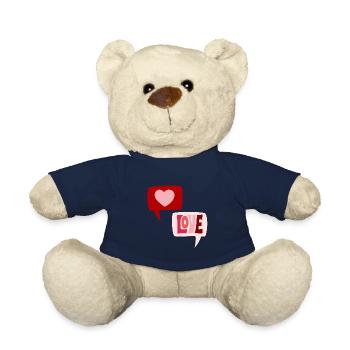 Speech Bubbles Love Love Valentine's Day 2403-5 - Teddy Bear - french navy - Front