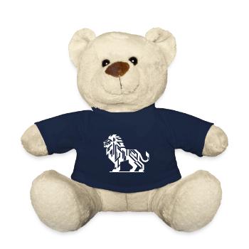Geometric lion with elegant mane - Teddy Bear - french navy - Front