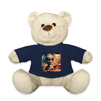 Alien Pizza Fun - Teddy Bear - french navy - Front