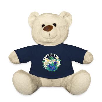 Flora Wild Flowers Gentian Edelweiss Alps Alm Berg - Teddy Bear - french navy - Front