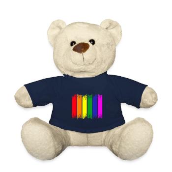 Rainbow Stripes - Teddy Bear - french navy - Front