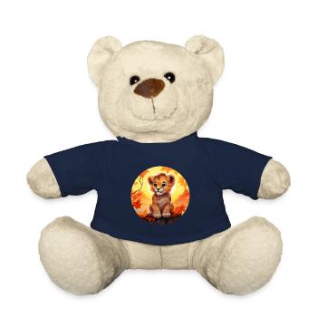Lion cub in autumn foliage - Romantic sunset desi - Teddy Bear - french navy - Front