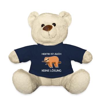 Hektik ist auch keine Lösung lustiger Faultier - Teddy - French Navy - Vorne