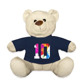 FARBIG NUMMER 10 BUNT 10. GEBURTSTAG - Teddy - French Navy - Vorne