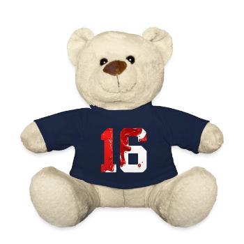 NR. 16 NUMMER 16 ROT WEIß 16. GEBURTSTAG - Teddy - French Navy - Vorne