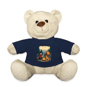 Le café au feu de camp est ma langue d’amour - Camping Dog - Nounours - bleu marine - Devant