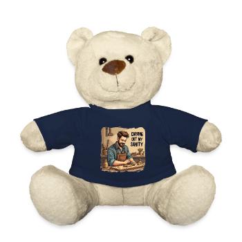Holzarbeit Woodworking Carving out my Sanity - Teddy Bear - french navy - Front