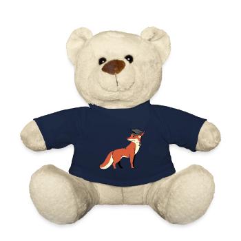 fox wisdom wise scholar learn wise - Teddy Bear - french navy - Front