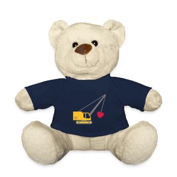 ★ Design colors can be changed ★ Dragline with a heart - Teddy Bear - french navy - Front
