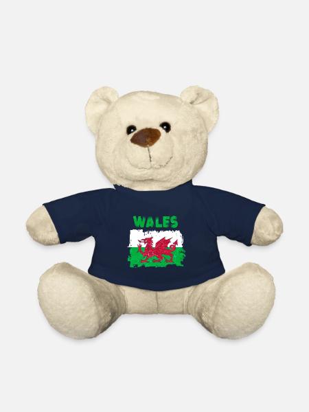Wales Flagge St Davids Day Cymraeg Waliser Wappen - Teddy - French Navy