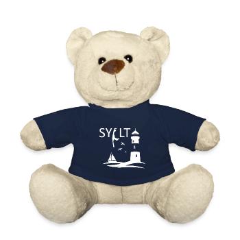 Ein Leuchtturm mit Möwen und Insel Karte von Sylt - Teddy - French Navy - Vorne