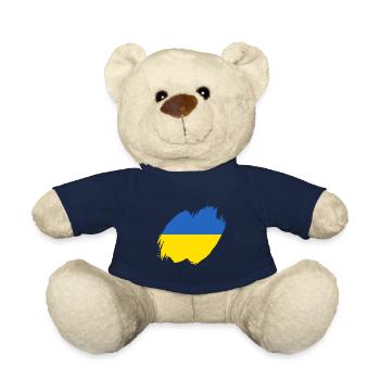 Drapeau de l’Ukraine Vintage Drapeau ukrainien d’occasion Look - Nounours - bleu marine - Devant