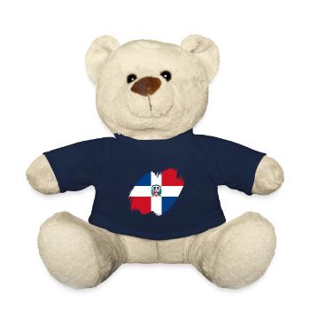 Dominican Republic Flag Dom Rep Flag Trip - Teddy Bear - french navy - Front