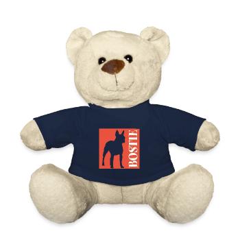 Boston Terrier Bostie Grafik mit Schriftzug - Teddy - French Navy - Vorne