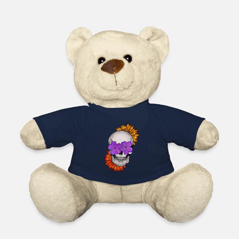 Flower Skull I - Teddy - French Navy