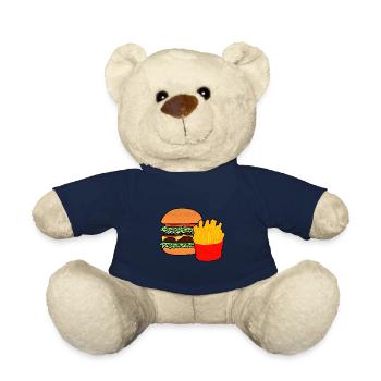 Burger - Zeichnung - Pommes - Teddy - French Navy - Vorne