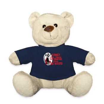 This princess wears boots girl firefighter - Teddy Bear - french navy - Front