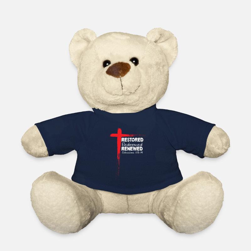 Christlicher Bibelvers Religion Kreuz - Teddy - French Navy