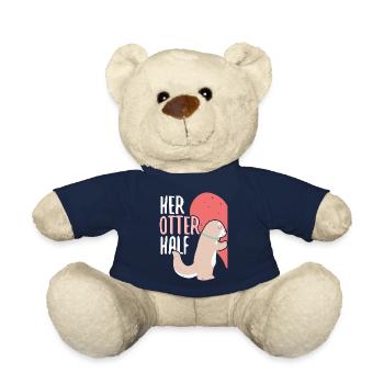 Her Otter Half Love Couple Valentine's Day Couple Couple Couple - Teddy Bear - french navy - Front