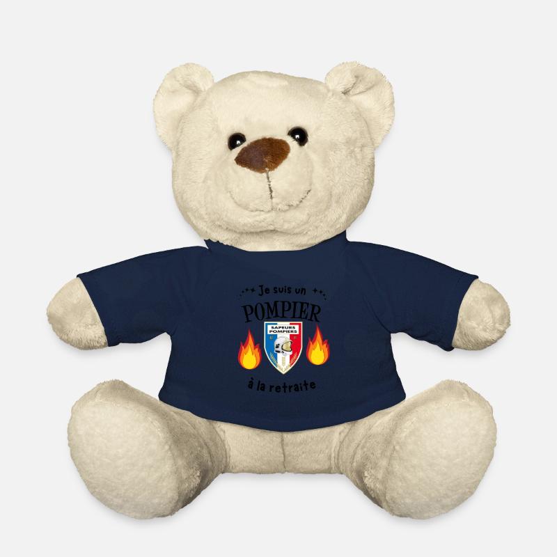 T-shirt je suis pompier a la retraite cadeau - Nounours - bleu marine