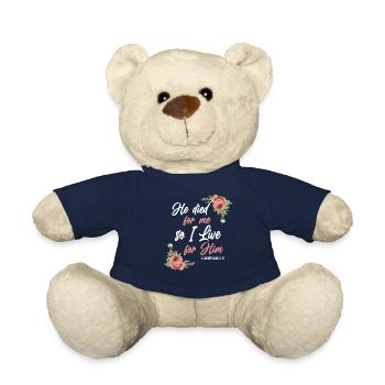Christlicher Bibelvers Blume Schmetterling - Teddy - French Navy - Vorne