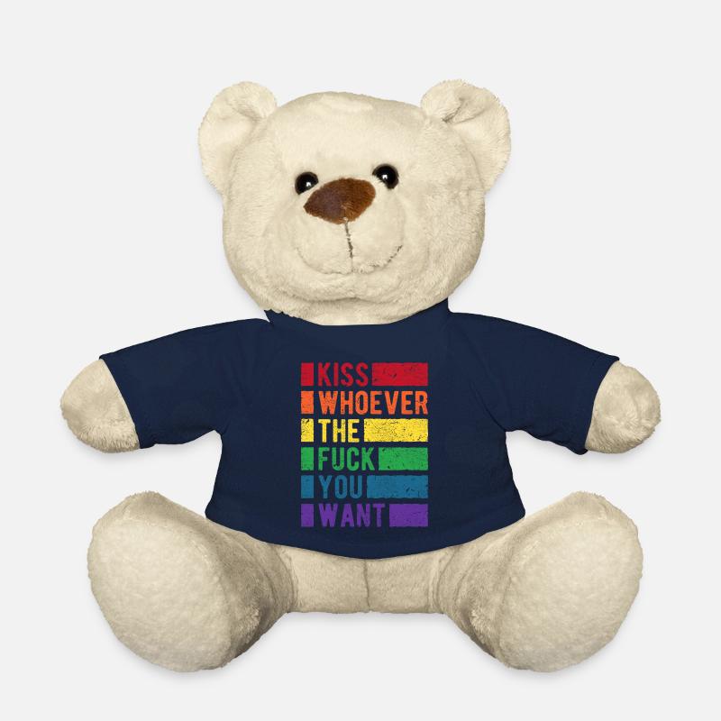 Kiss Who You Want LGBT Regenbogen Pride - Teddy - French Navy