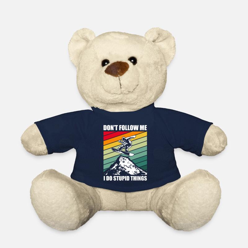 Snowboard Saying – Don't Follow Me - Teddy Bear - french navy