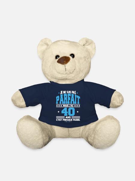 Anniversaire 40 ans - Pas parfait mais 40 ans - Nounours - bleu marine
