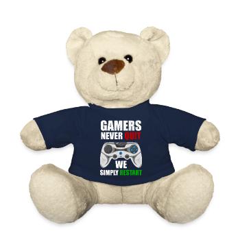 Gamer geben nie auf, sie restarten einfach Nerd - Teddy - French Navy - Vorne