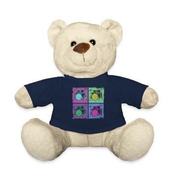 Batterie batteur 80S 90s Retro - Nounours - bleu marine - Devant