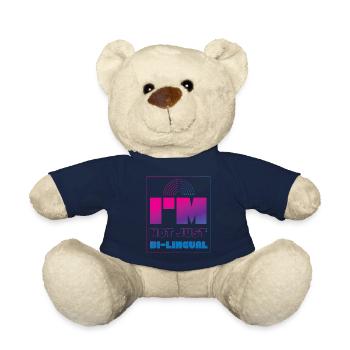 Bisexuel Bi Pride Flag Jeu de mots Je ne suis pas - Nounours - bleu marine - Devant