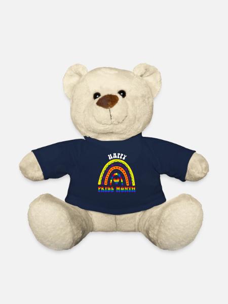 Happy Pride Month LGBT Pride Boho Rainbow - Teddy Bear - french navy