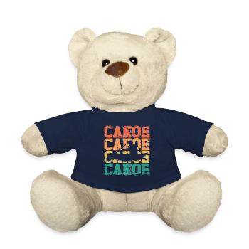 Canoe Canoeing Retro Vintage Canoe - Teddy Bear - french navy - Front