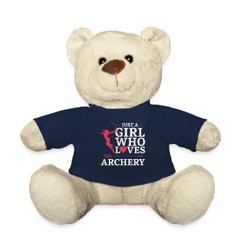 Archery Bow Archer Girl Vintage - Teddy Bear - french navy - Front