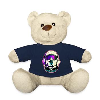 Labrador Vaporwave Dog Gift Retriever - Nounours - bleu marine - Devant