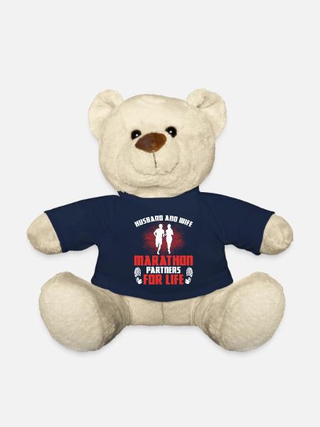 Running Runner Half Marathon - Teddy Bear - french navy