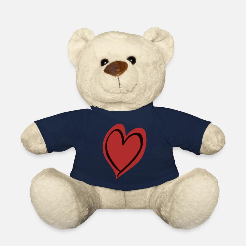 Herz rot schwarz - Teddy - French Navy