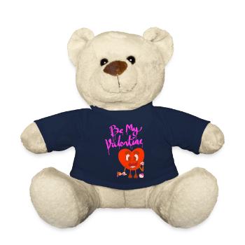 Sei mein Valentinsherz Maskottchen Cartoon Stil - Teddy - French Navy - Vorne