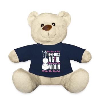 Violin Violinist Girl Once Upon A - Teddy Bear - french navy - Front
