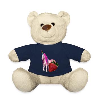 Licorne à la fraise - Nounours - bleu marine - Devant