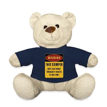Outdoor Camping Adventure Nature. Funny sayings - Teddy Bear - french navy - Front