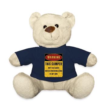 Outdoor Camping Adventure Nature. Funny sayings - Teddy Bear - french navy - Front